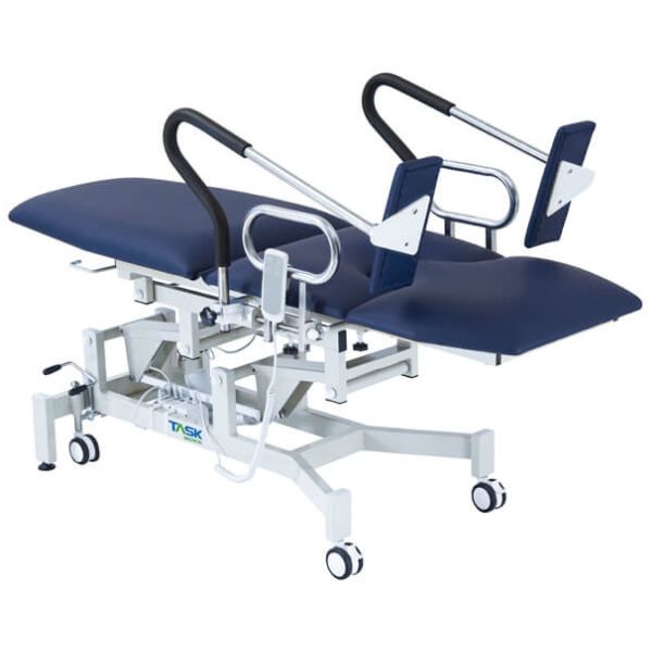 TASK MEDICAL DELUXE GYNAECOLOGY CHAIR WITH STIRRUP & FOOT BOARDS *NAVY BLUE*