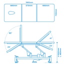 TASK MEDICAL HI-LO EXAMINATION COUCH 3 SECTION 3 MOTOR 70CM WIDE *NAVY BLUE*