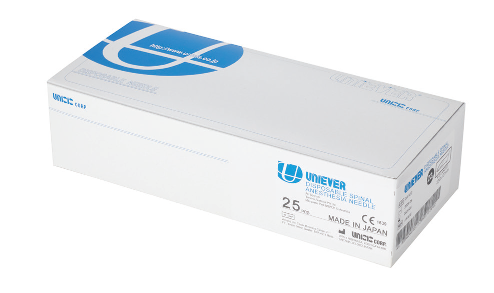 UNIEVER SPINAL NEEDLE 22G X 127mm(5") - Box of 25 (1150976)