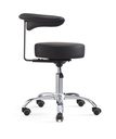 TASK MEDICAL ROUND STOOL WITH ARMREST BLACK