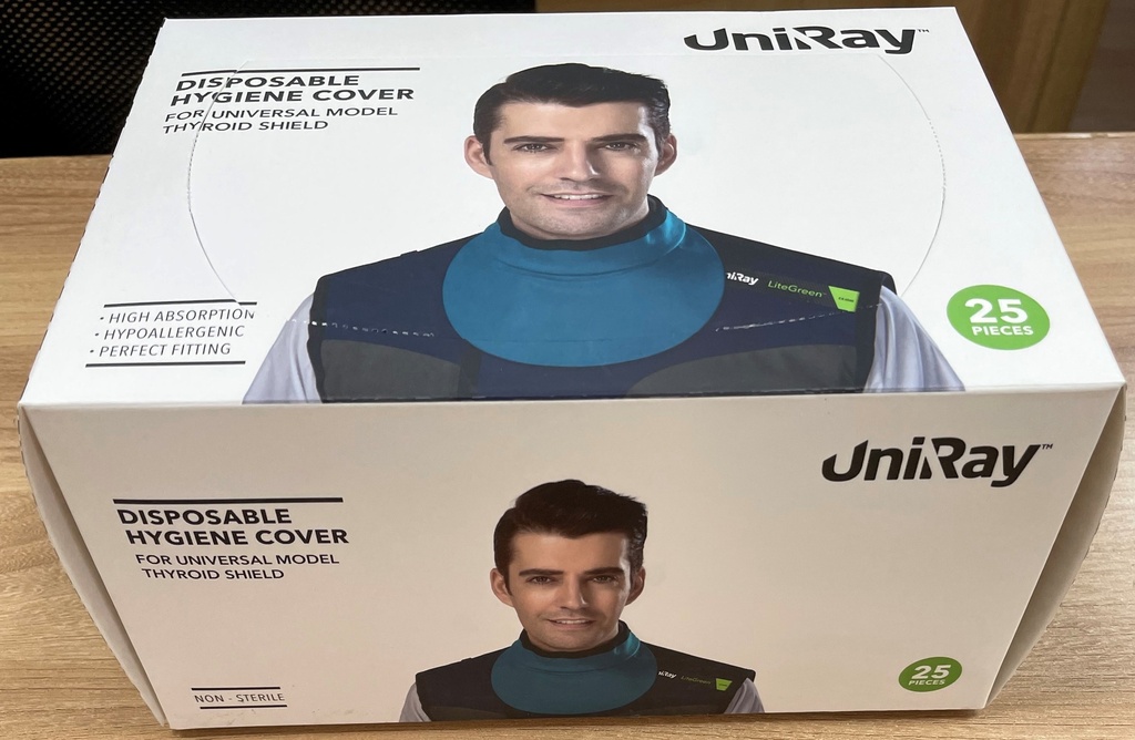 UNIRAY DISPOSABLE COVERS FOR THYROID SHIELD, UNIVERSAL - Box of 25