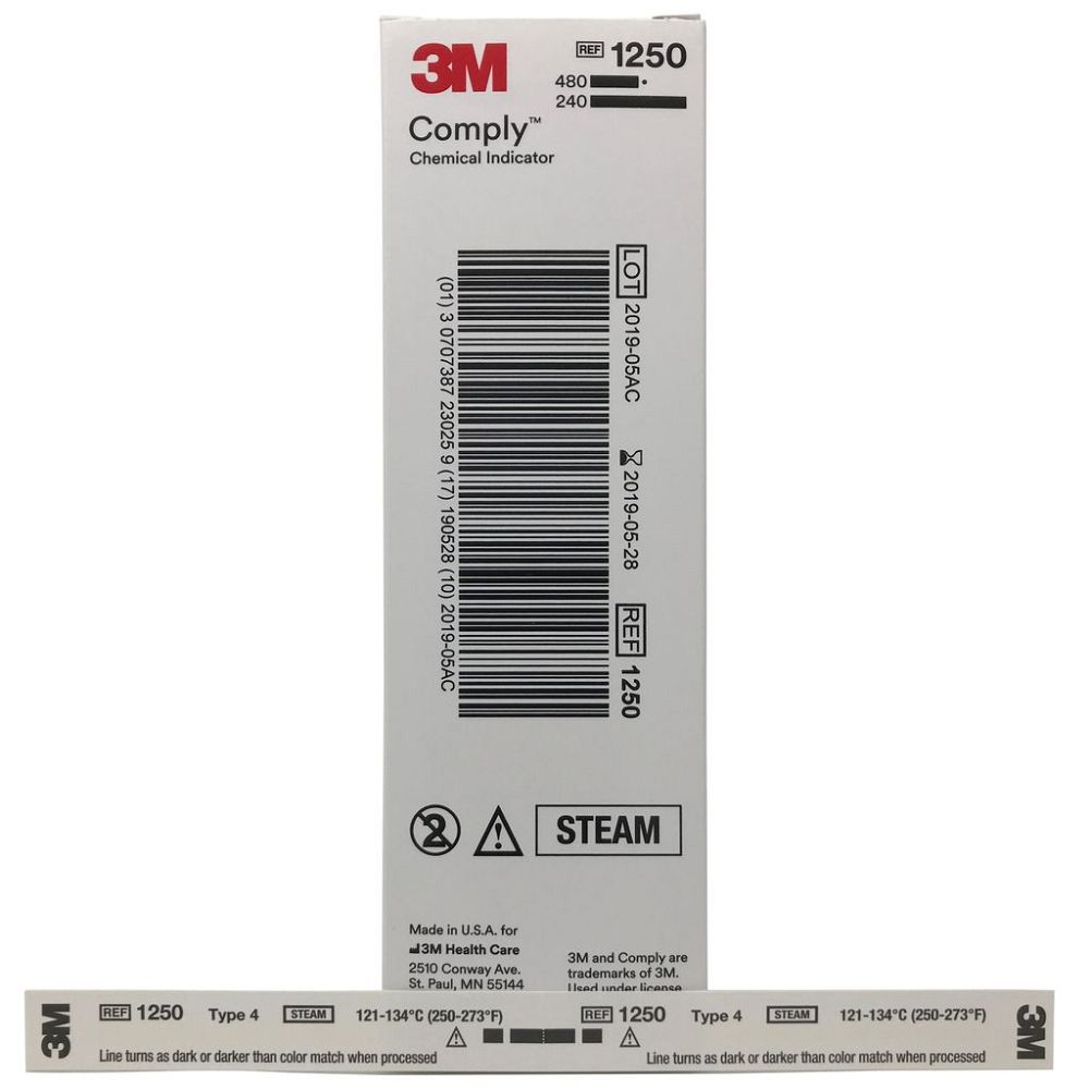 3M COMPLY STEAM INDICATOR STRIPS CLASS 4 1250 BOX-240