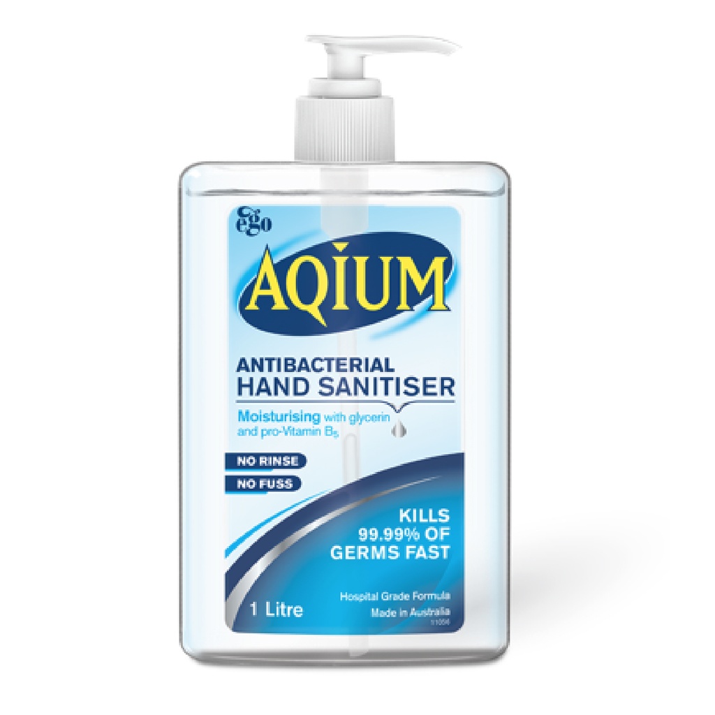 AQIUM HAND SANITISER GEL PUMP PACK 1 LITRE