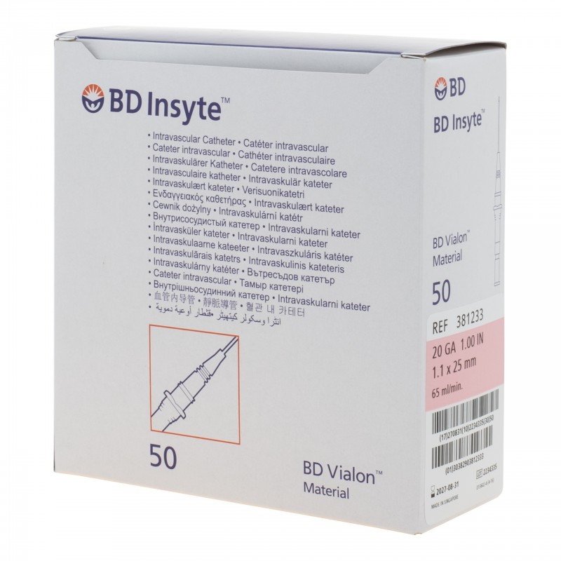 BD INSYTE VIALON IV CANNULA 20G X 1"- 50