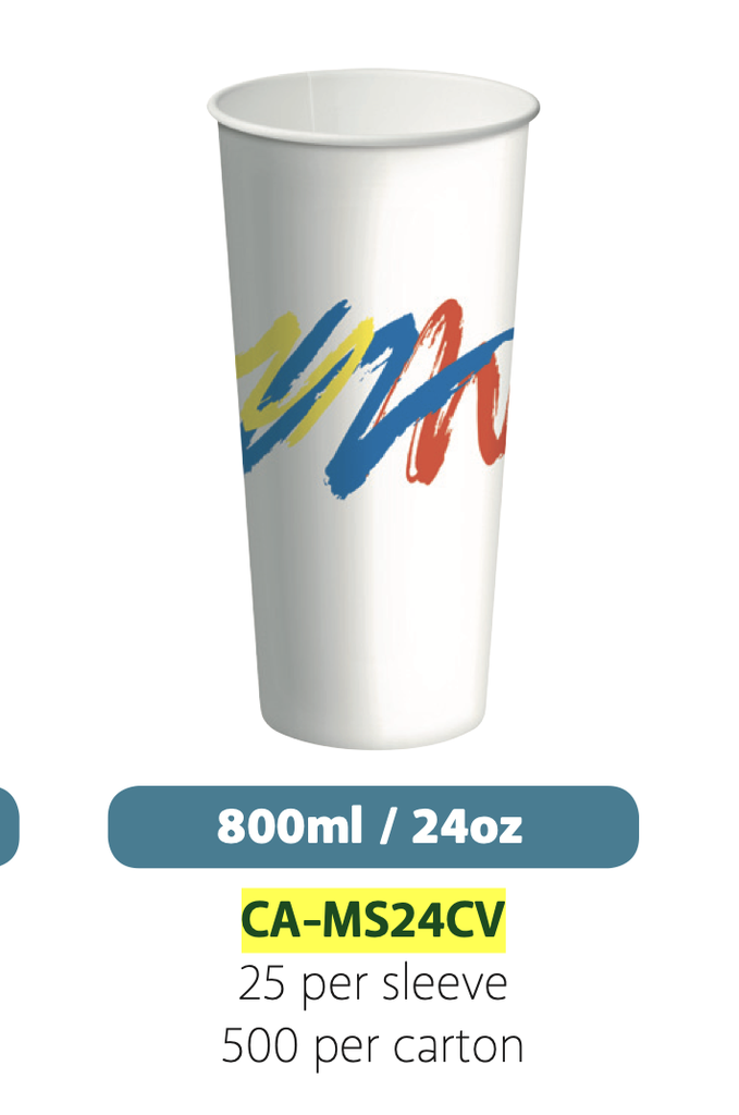 PAPER CUPS 24 OZ 800 ML - 500 - CA-MS24CV