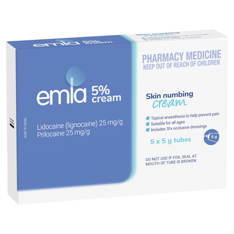 EMLA CREAM 5 %  5 X 5G TUBES + DRESS