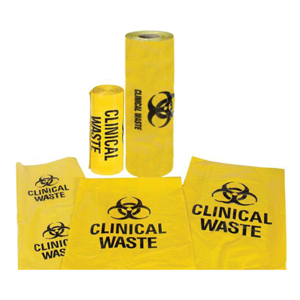 CLINICAL WASTE BAGS YELLOW 27 LITRE 30UM THICK 600X500MM(YIW5060) - 50