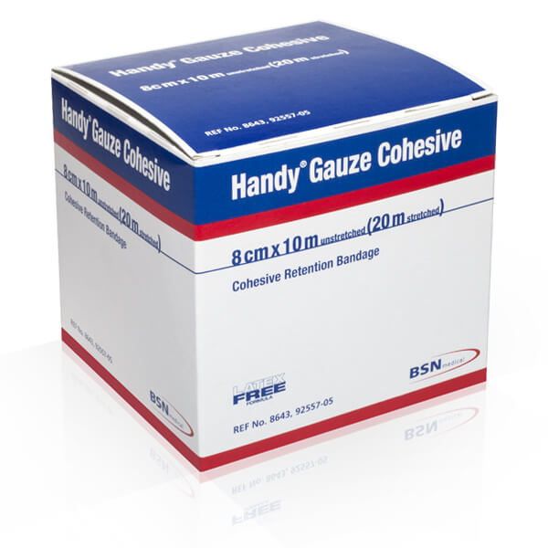 HANDYGAUZE COHESIVE BANDAGE WHITE  8CMx10M (8643)