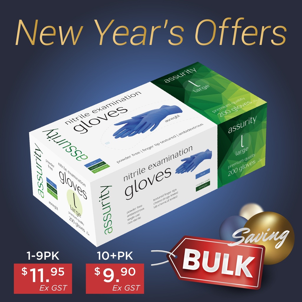 ASSURITY NITRILE EXAM GLOVE POWDER FREE LARGE - 200