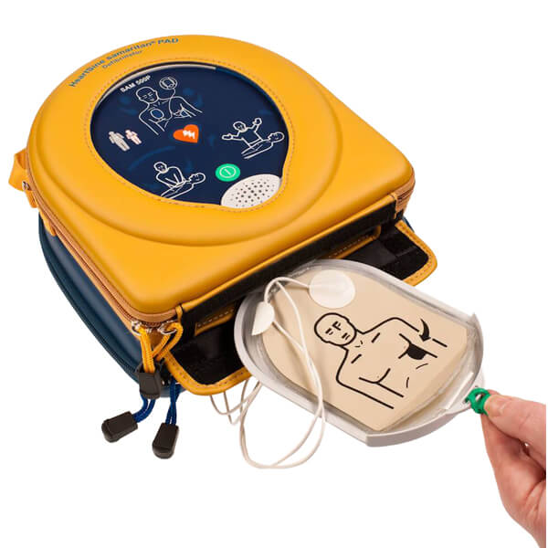 HEARTSINE SAMARITAN 500P SEMI AUTOMATIC DEFIBRILLATOR WITH CPR ADVISOR INCLUDES SHOCK PROOF CARRY CASE PAD-500P