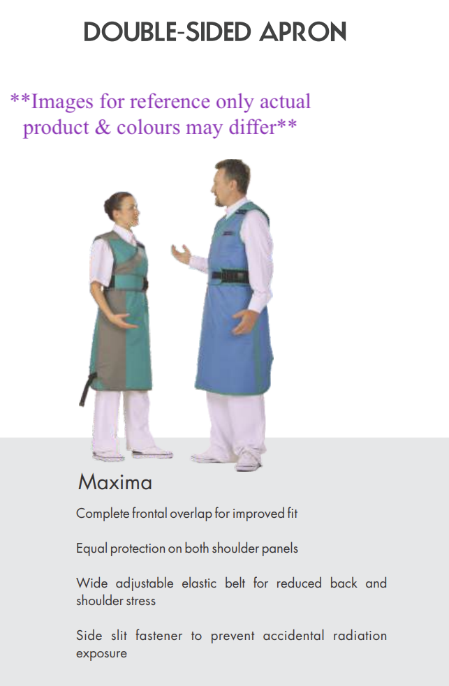 KIRAN DOUBLE SIDED APRON MAXIMA LEAD LITE .35PB LARGE 60X120-C.GREY/B.RED