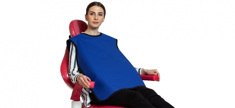 KIRAN DENTAL APRON ULTRA LITE 0.35PB ADULT 60X100-N.BLUE/R.BLUE