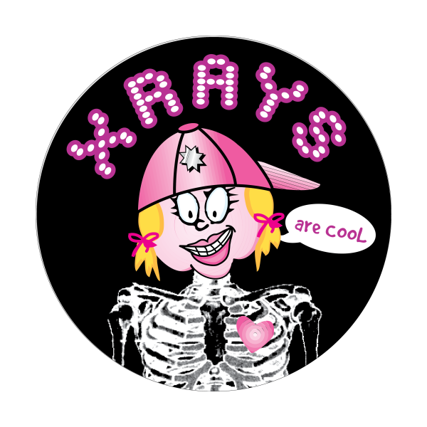 LABEL "X-RAYS ARE COOL" GIRL
