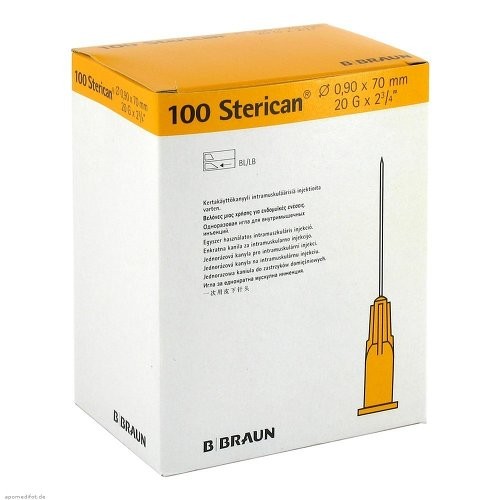 B.BRAUN HYPODERMIC NEEDLE 20G X 70MM - 100 (4665791)