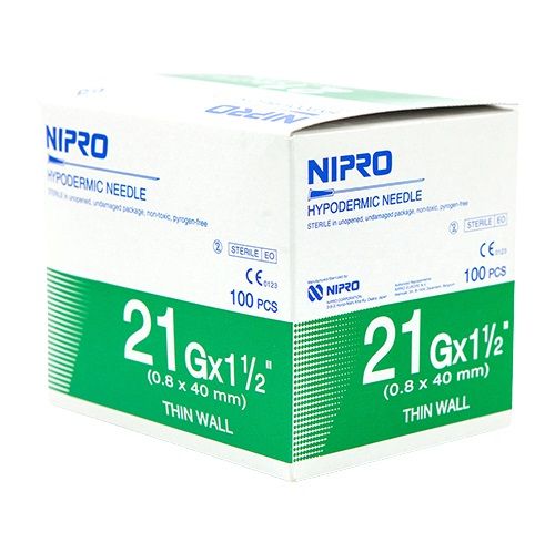 NIPRO NEEDLE 21G X 1-1/4" - 100