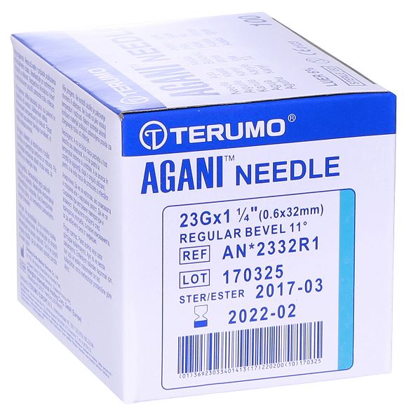 TERUMO AGANI NEEDLE 23G X 32MM (BLUE) -100 (AN*2332RI)