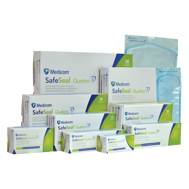SELF SEAL AUTOCLAVE STERILISING POUCHES 135x283MM (PAPER SZ) 133x254MM (FILM SZ) 88025-4 BOX-200