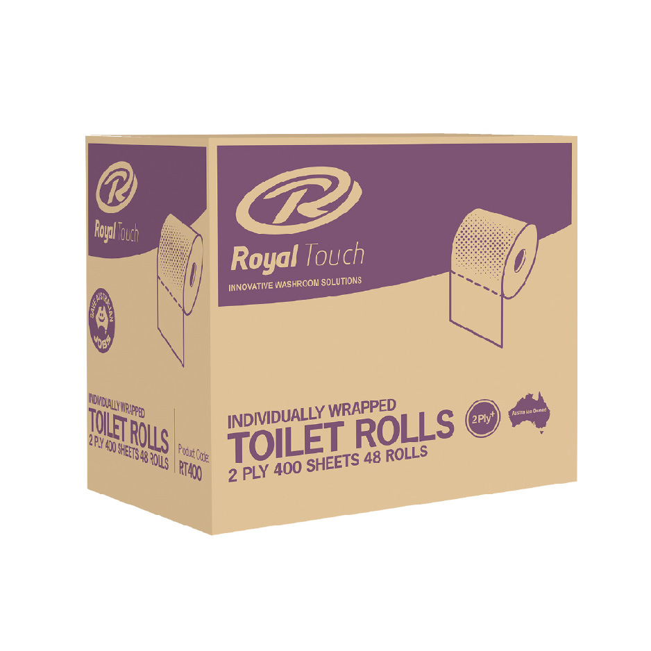 ROYAL TOUCH DELUXE 2 PLY 400 SHEET TOILET PAPER ROLL - 48