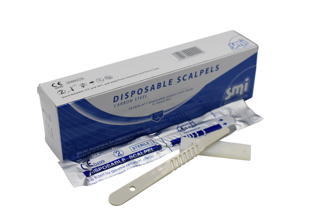 SMI SCALPEL BLADE + HANDLE #15 - BOX OF 10 (ZBD15)