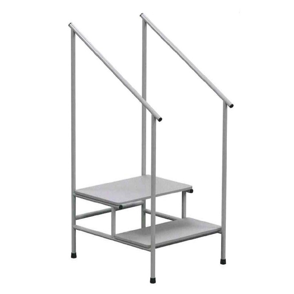 TWO STEP STOOL WITH DUAL HAND-RAIL