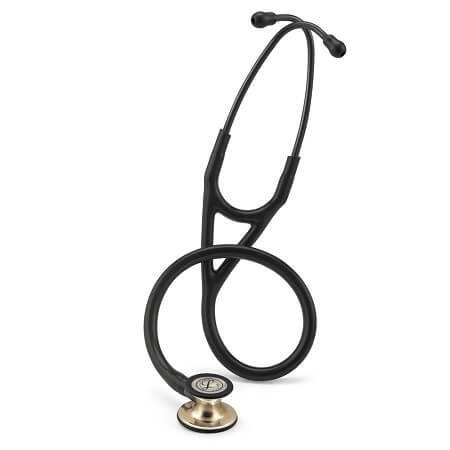 LITTMANN CARDIOLOGY IV STETHOSCOPE BLACK TUBE CHAMPAGNE CHESTPIECE SMOKE & EARPIECE 6179