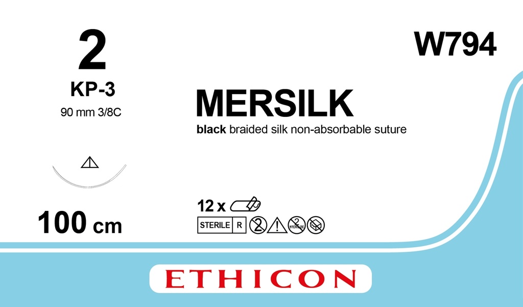 ETHICON MERSILK 90MM 3/8 (W794)