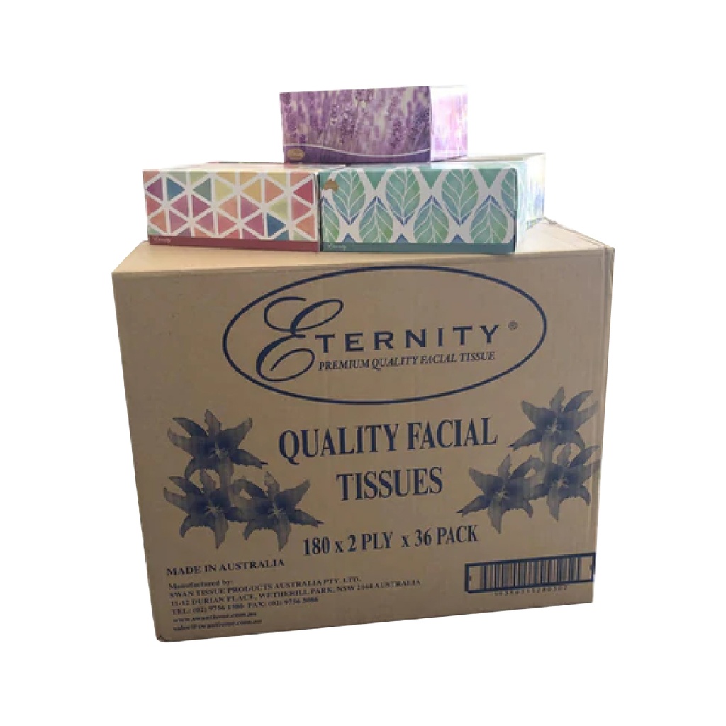 ETERNITY FACIAL TISSUE (180mmX180mm) 2PLY 180 SHEETS PER BOX - 36