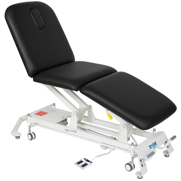 TASK CAMINO HI-LO MEDICAL EXAMINATION COUCH BLACK 3 SECTION 1 MOTOR 70CM WIDE WITH FOOTSWITCH 250KG SWL (AB001112-27)