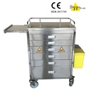 TASK MRI/MR SAFE TROLLEY 6 DRAWERS