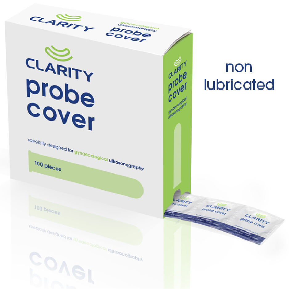 CLARITY NON LUBRICATED PROBE COVERS FOR TRANSVAGINAL ULTRASOUND, LATEX, LENGTH 200MM, WIDTH 53MM BOX - 100 (CLPCV)