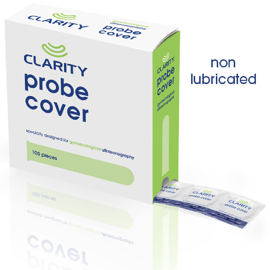 CLARITY NON LUBRICATED PROBE COVERS FOR TRANSVAGINAL ULTRASOUND, LATEX, LENGTH 200MM, WIDTH 53MM BOX - 100