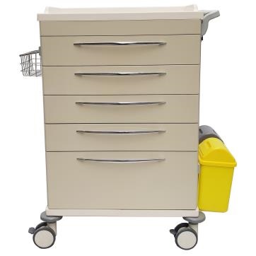 MEDICATION CART 5 DRAWER CENTRAL LOCKING & ACCESSORIES 65(w) x 48(d) x 98(h)CM