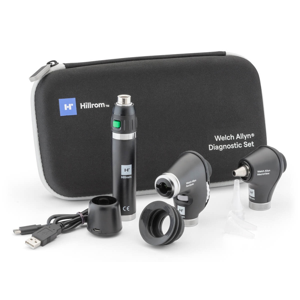 WELCH ALLYN 71-PM2LXU BASIC DIAGNOSTIC SET LED PANOPTIC BASIC MACROVIEW BASIC LI-ION BASIC USB HANDLE & CHARGING CUP