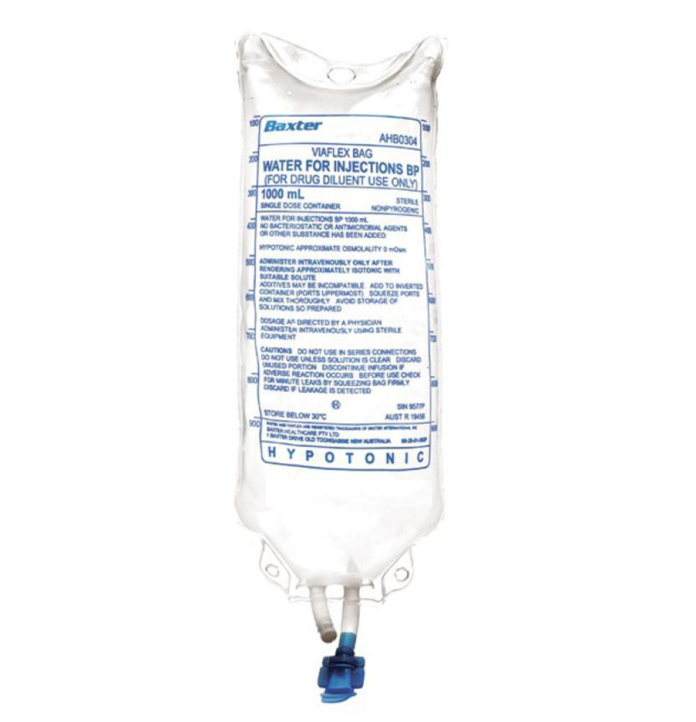 WATER FOR INJECTION 1000ML - 12 BAGS (AHB0304)