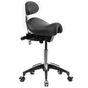 WINBEX ASCOT STANDARD SADDLE SEAT STOOL WITH BACK - BLACK 00-5111-14 DU100