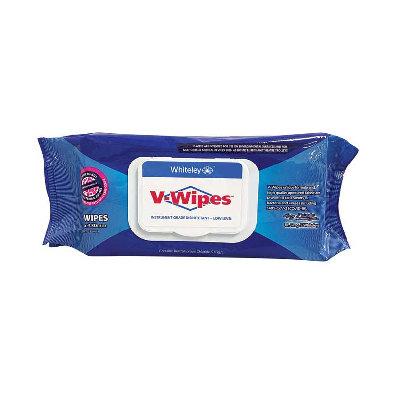 V-WIPES DISINFECTANT WIPES HOSPITAL GRADE FLAT PACK - 80 (210634)