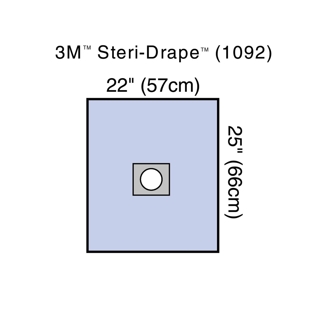 3M STERI DRAPE SMALL WITH ADHESIVE FENESTRATION 57 X 66CM 1092 (Box of 25 X 4) - CASE OF 100