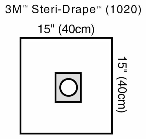 3M STERI DRAPE OPTHALMIC CLEAR WITH ADHESIVE FENESTRATION 40X 40CM - 40 (1020)