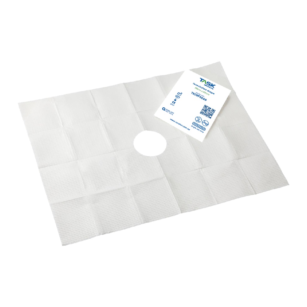 TASK MEDICAL STERILE FENESTRATED DRAPE 50 X 68CM, 4 POLY LINES, 10CM DIAMETER OPENING - 20