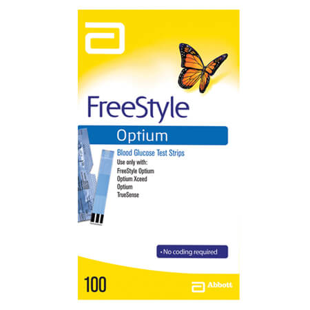 MEDISENSE FREESTYLE OPTIUM GLUCOSE TEST STRIP 99884.80 PACK-100 AUST R 25125