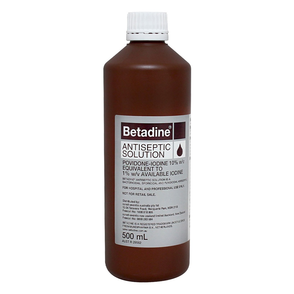 BETADINE ANTISEPTIC SOLUTION WITH 10% POVIDONE IODINE - 500ML