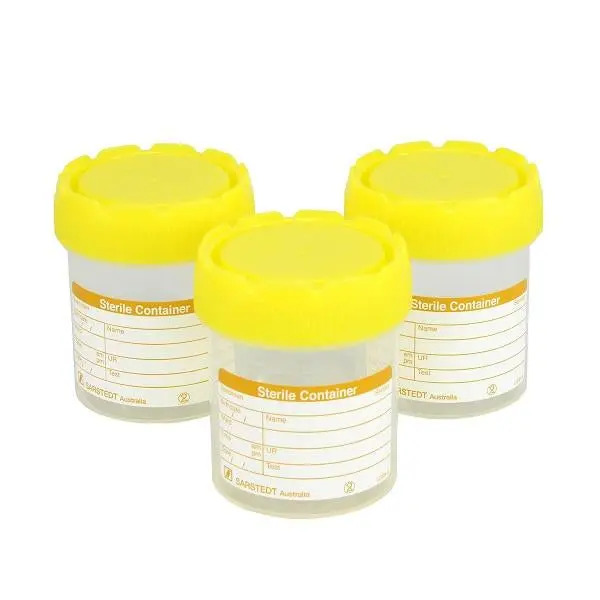 NON-STERILE SPECIMEN JAR 70ML YELLOW CAP - Pack of 10