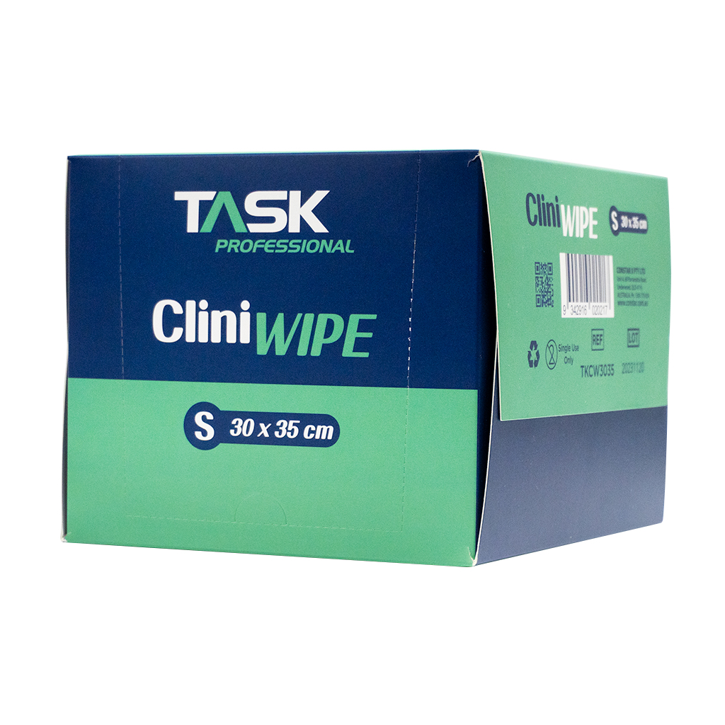 TASK PROFESSIONAL CLINI MUTIPURPOSE WIPES SMALL 30 x 35 CM - BOX OF 100