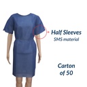 TASK MEDICAL HALF SLEEVES PATIENT GOWN  X-LARGE 130X180CM - CARTON OF 50