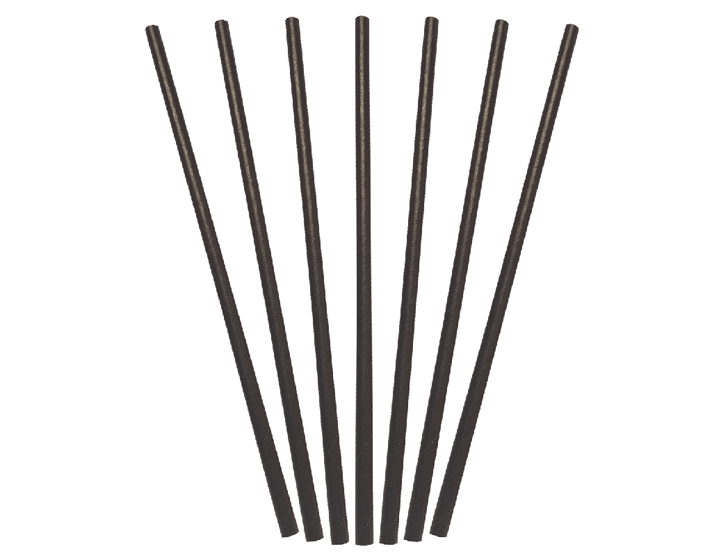 REGULAR PAPER STRAW 3PLY FOOD-GRADE BLACK  - 250 (CA-PSREG-BLK)