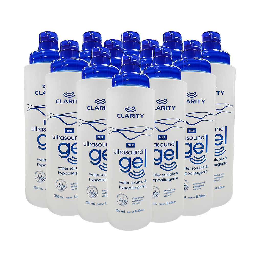 CLARITY ULTRASOUND TRANSMISSION GEL 250ML BLUE (Box of 12)