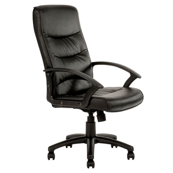 EXECUTIVE CHAIR STAR, PU LEATHER, HIGH BLACK, FIXED ARMS, 120kgs RATING, BLACK (YS111H)