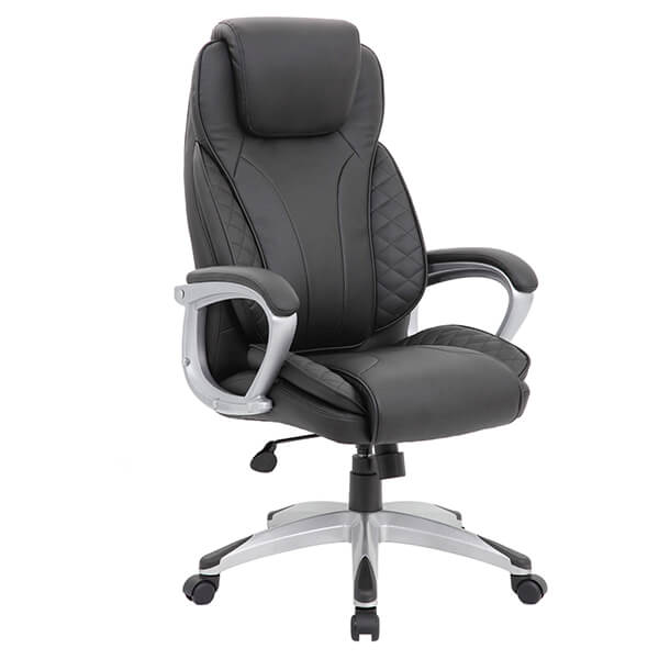 EXECUTIVE CHAIR TRISTAR, PU LEATHER, HIGH BACK, FIXED PADDED ARMS,120KG RATING, BLACK (YS444)