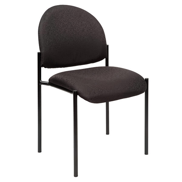 VISITOR CHAIR STACKER, PATTERNED FABRIC, STACKABLE, 120KG RATING, BLACK (YS11B)