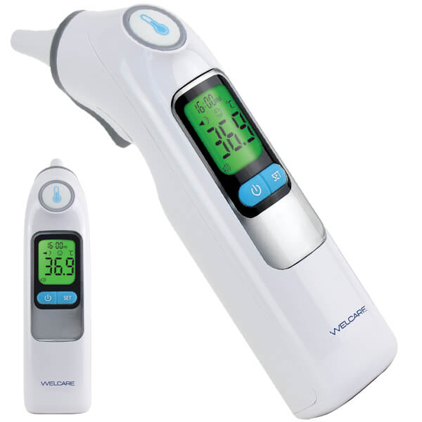 WELCARE EAR THERMOMETER WITH COLOURED FEVER INDICATOR WET100